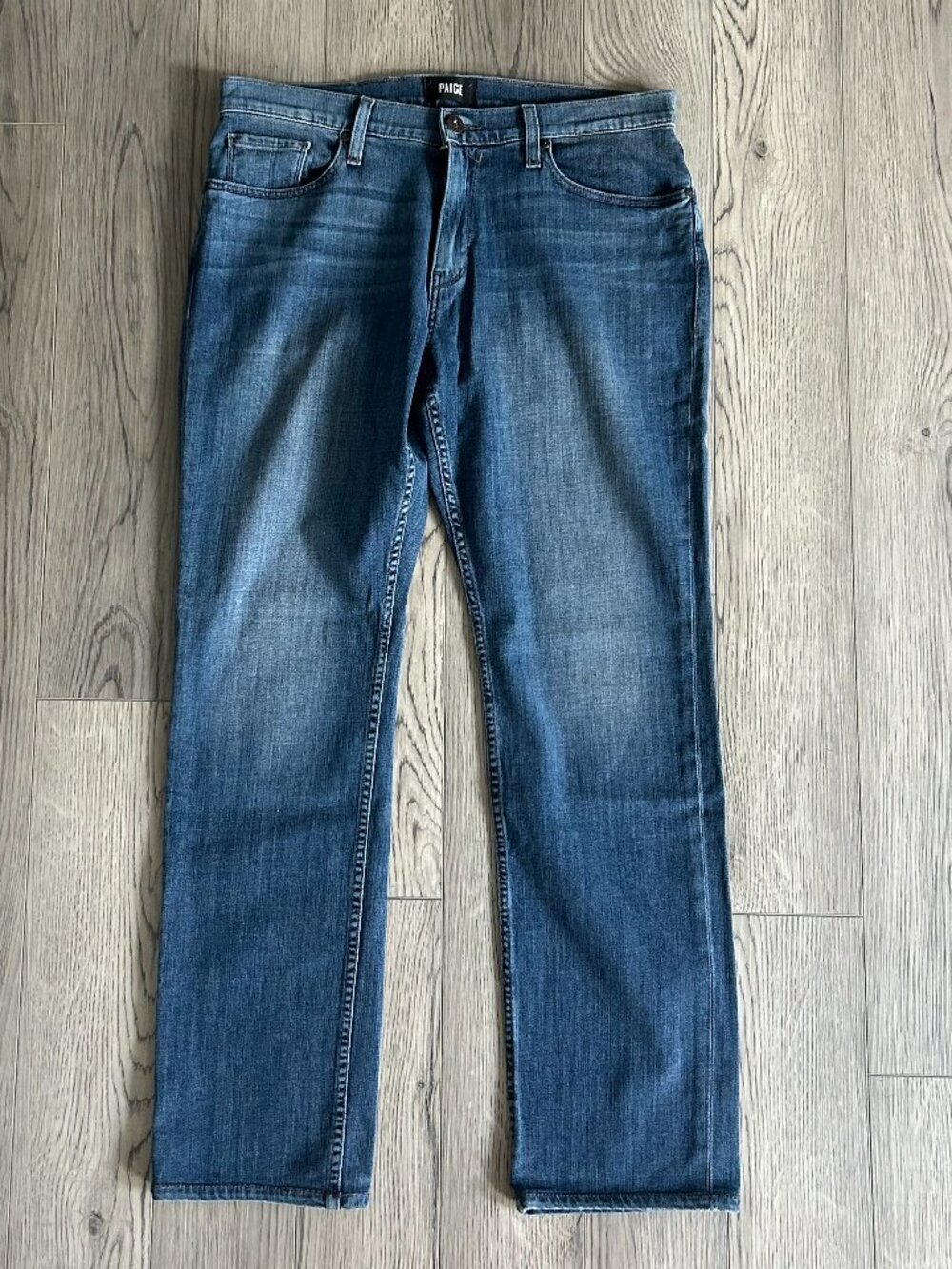 PAIGE Normandie Men’s Jeans Size 33 Blue Straight Leg Made in USA Designer Denim
